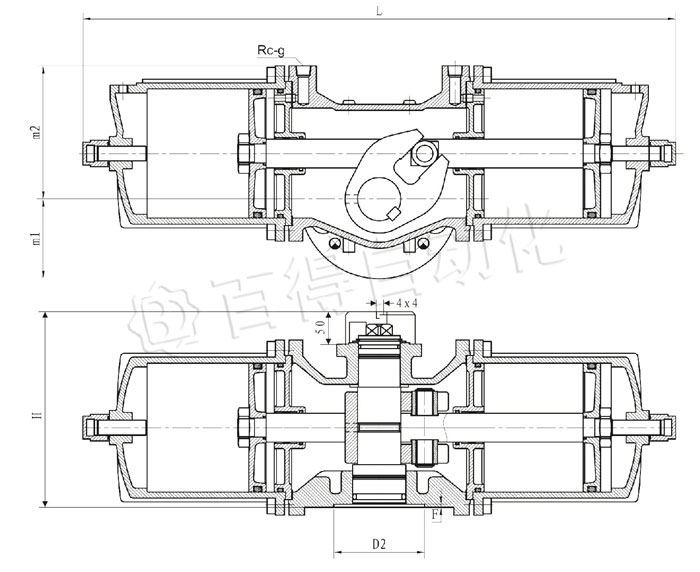 AW氣動執行器連接尺寸圖 AW氣動執行器連接尺寸圖